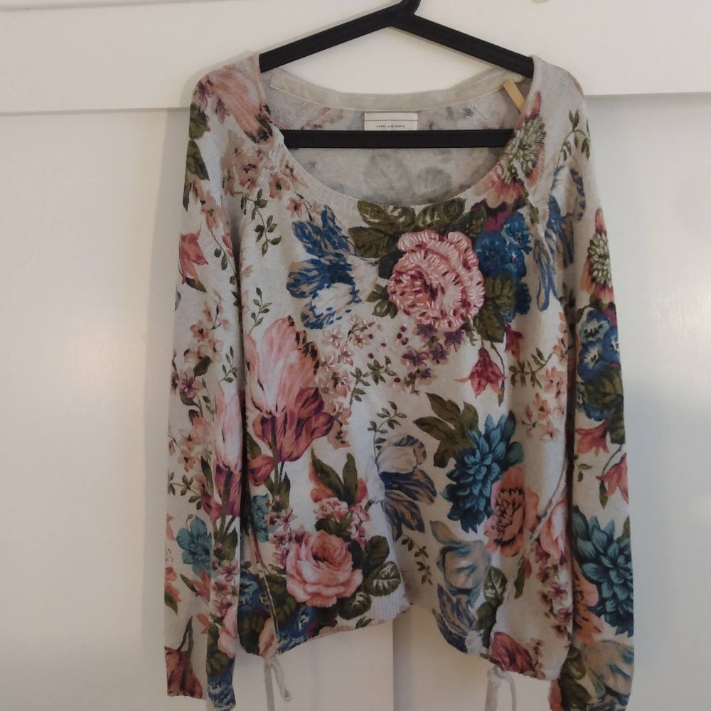Angel of the North Anthropology Floral Sweater